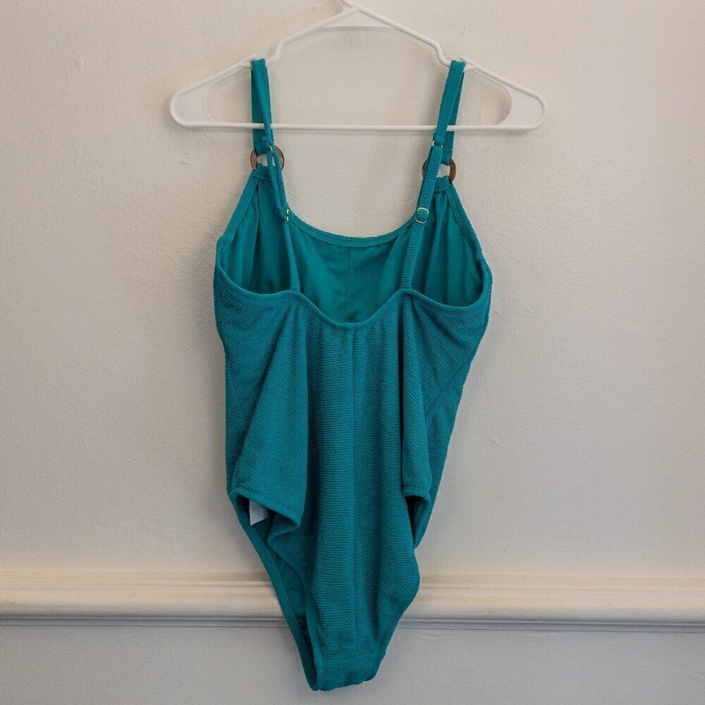 Shade & Shore Textured Teal One-Piece Swimsuit – Size M (8–10) | NWT - Picture 2 of 4